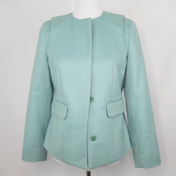 DONCASTER Wool Blend Blazer Light Blue Button Front Jacket Women’s Size 6 - Picture 5 of 12
